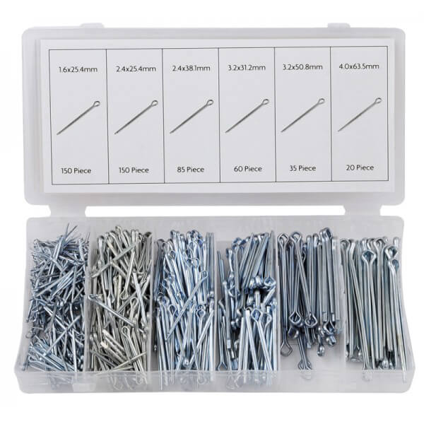 500pc Cotter Pin Assortment Rolson Tools 