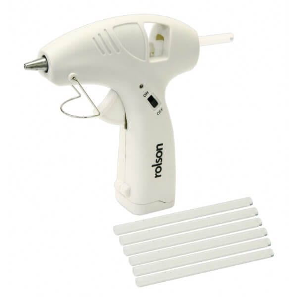 USB Rechargeable Hot Melt Cordless Glue Gun (70515) Comes with Glue Sticks  (4Pcs 150mm) and charging cable, Ideal for DIY Crafts & Repairs - Rolson  Tools