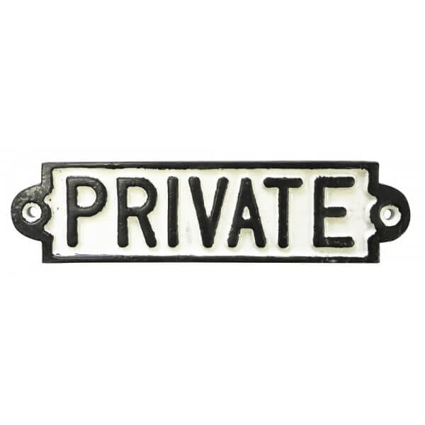 Private Cast Iron Sign - Rolson Tools