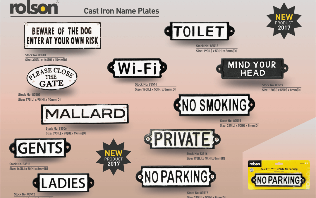 Cast Iron Name Plates 2017