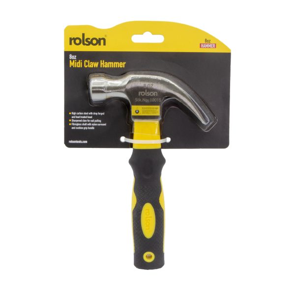 8oz Midi Claw Hammer with Fibreglass Handle - (10015) Pack