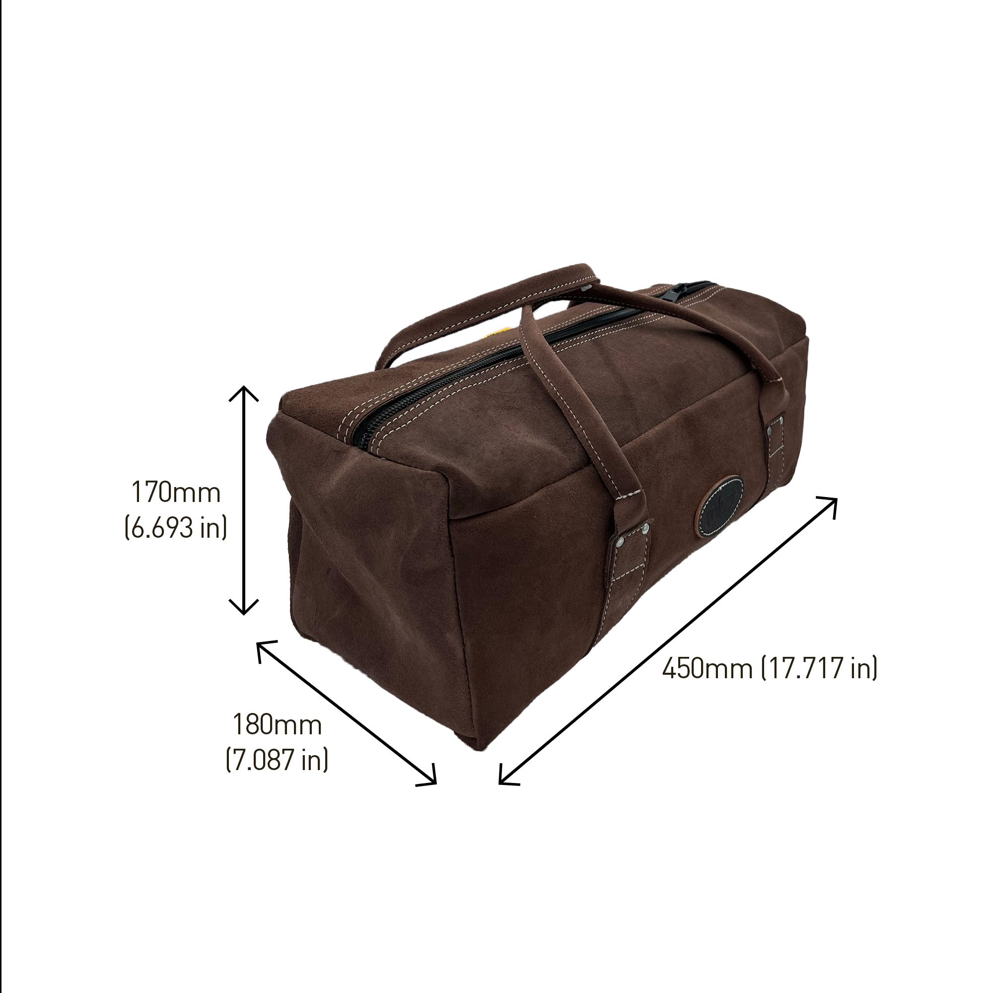 Heavy Duty Leather Contractors Tool Bag 68280: 450mm x 200mm x 175mm ...