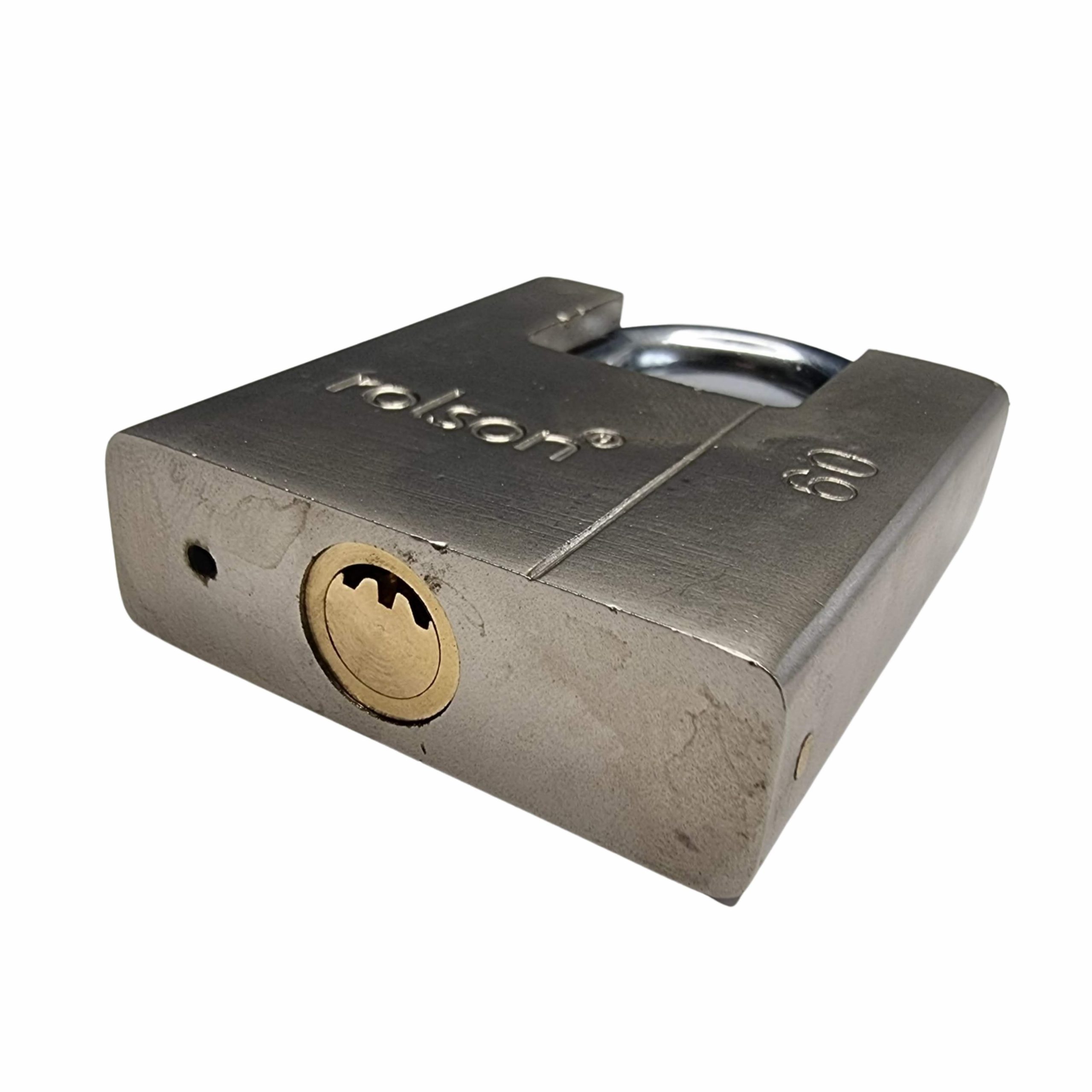 60mm Heavy Duty Hardened Steel Body Padlock 66479 with 4 keys and High  sided protective shoulders for extra security