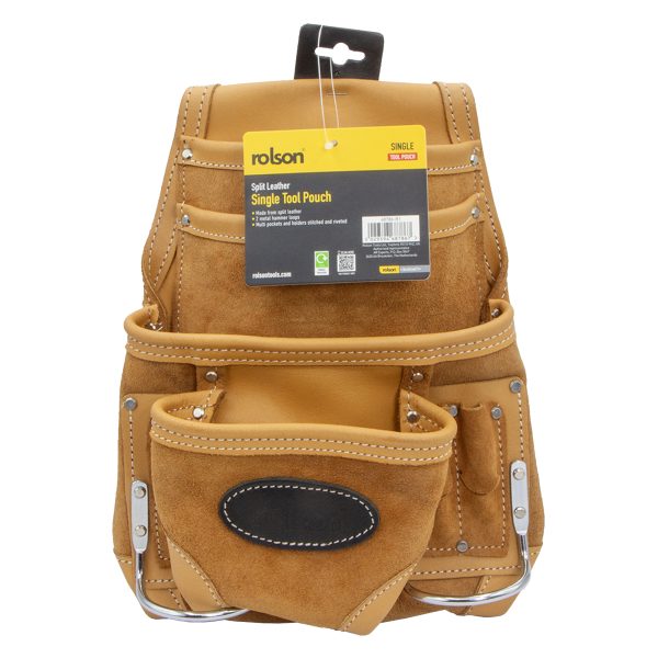 Split Leather Single Tool Pouch in packaging - (68786)