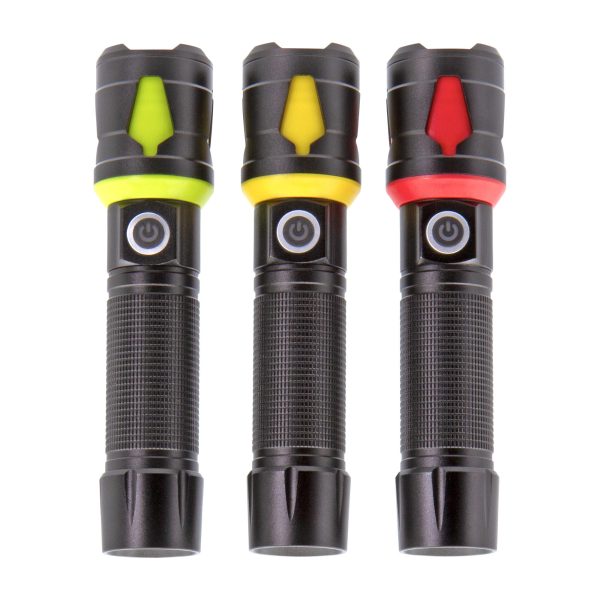 10W Rechargeable Aluminium Torch - (61476) 3 different colours