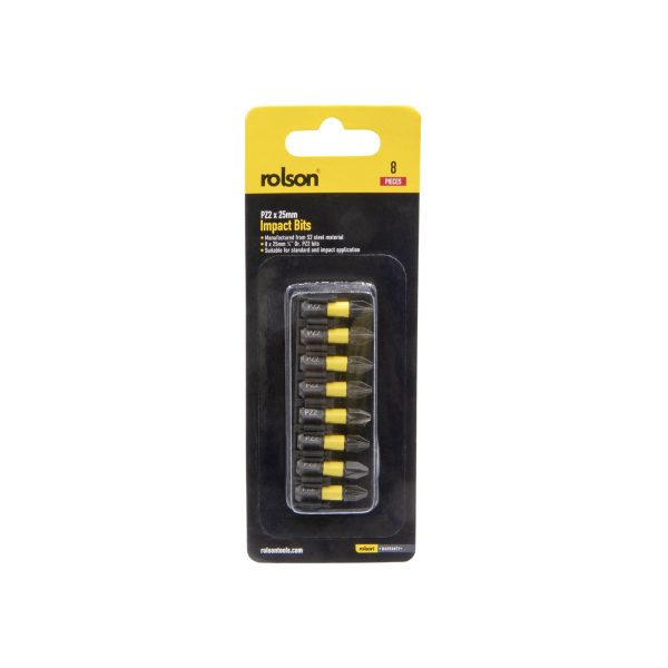 8 Piece PZ2 x 25mm Impact Screwdriver Bits - (30233) packaging